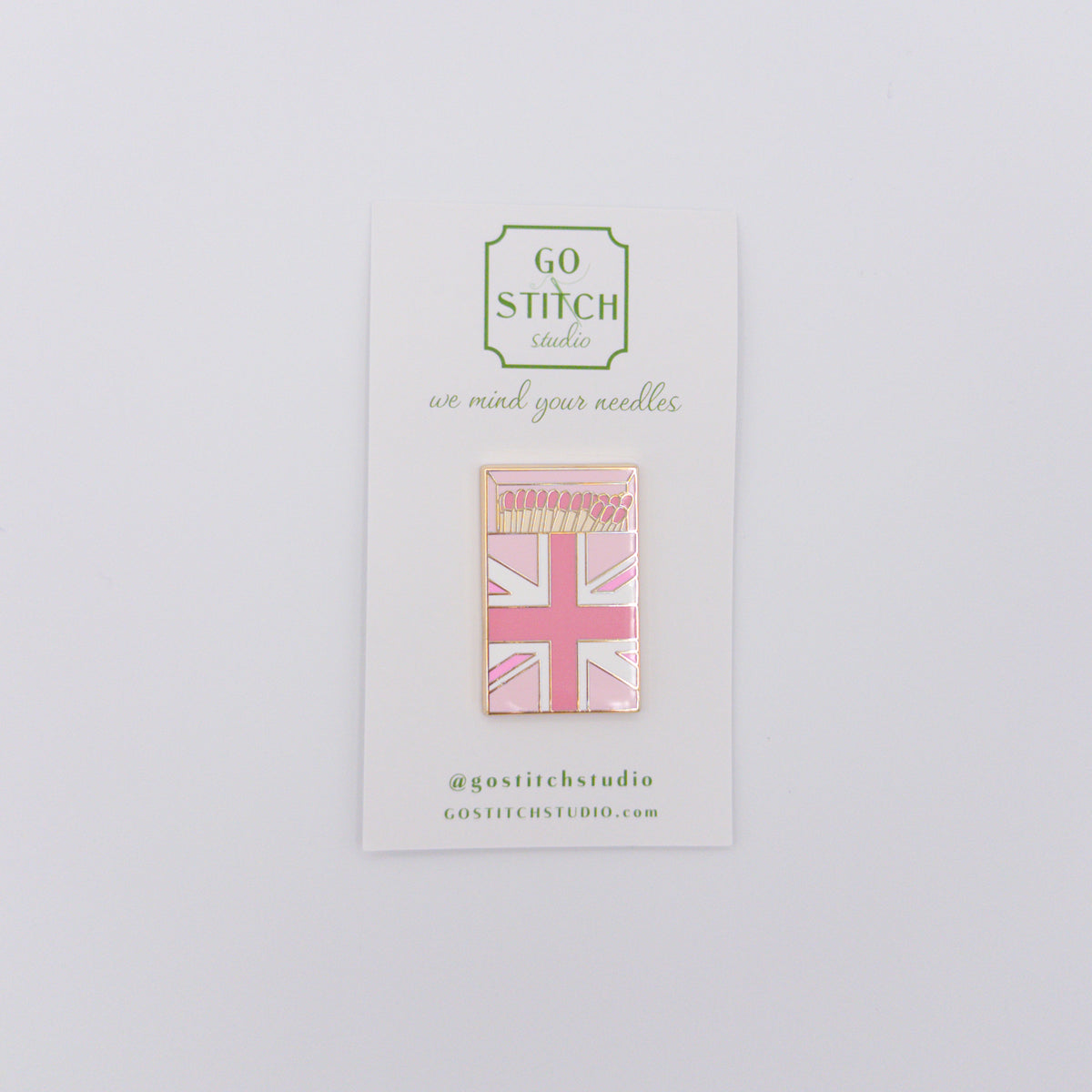 British Flag Matchbox - Pink Needleminder