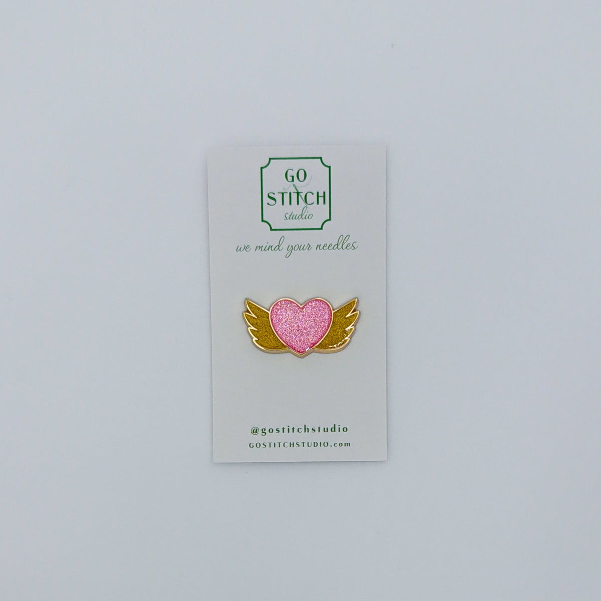 Love Wings - Pink & Gold Glitter Needleminder