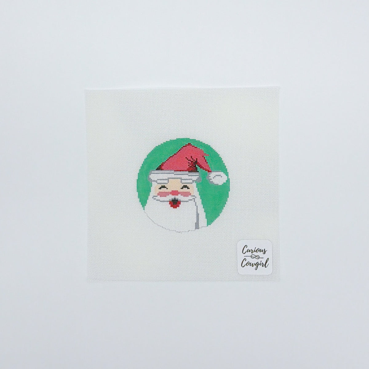 Turquoise Mid-Century Santa Canvas