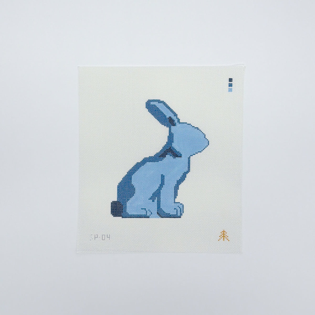 Moss Spring Bunny Canvas, Blue Right Facing