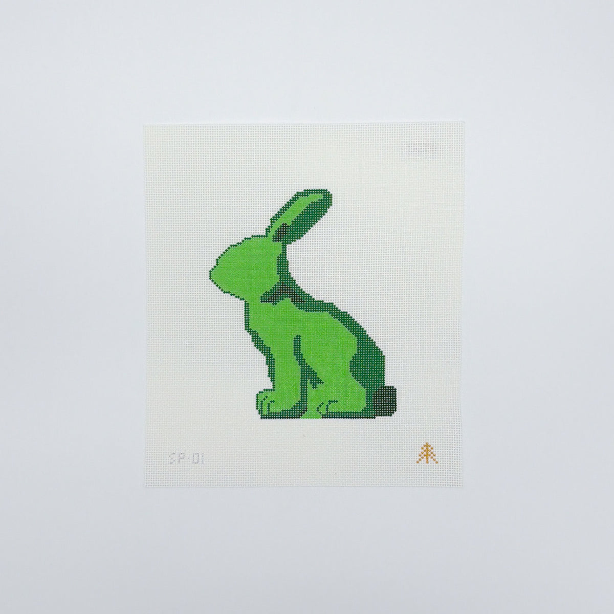 Moss Spring Bunny Canvas, Green Left Facing