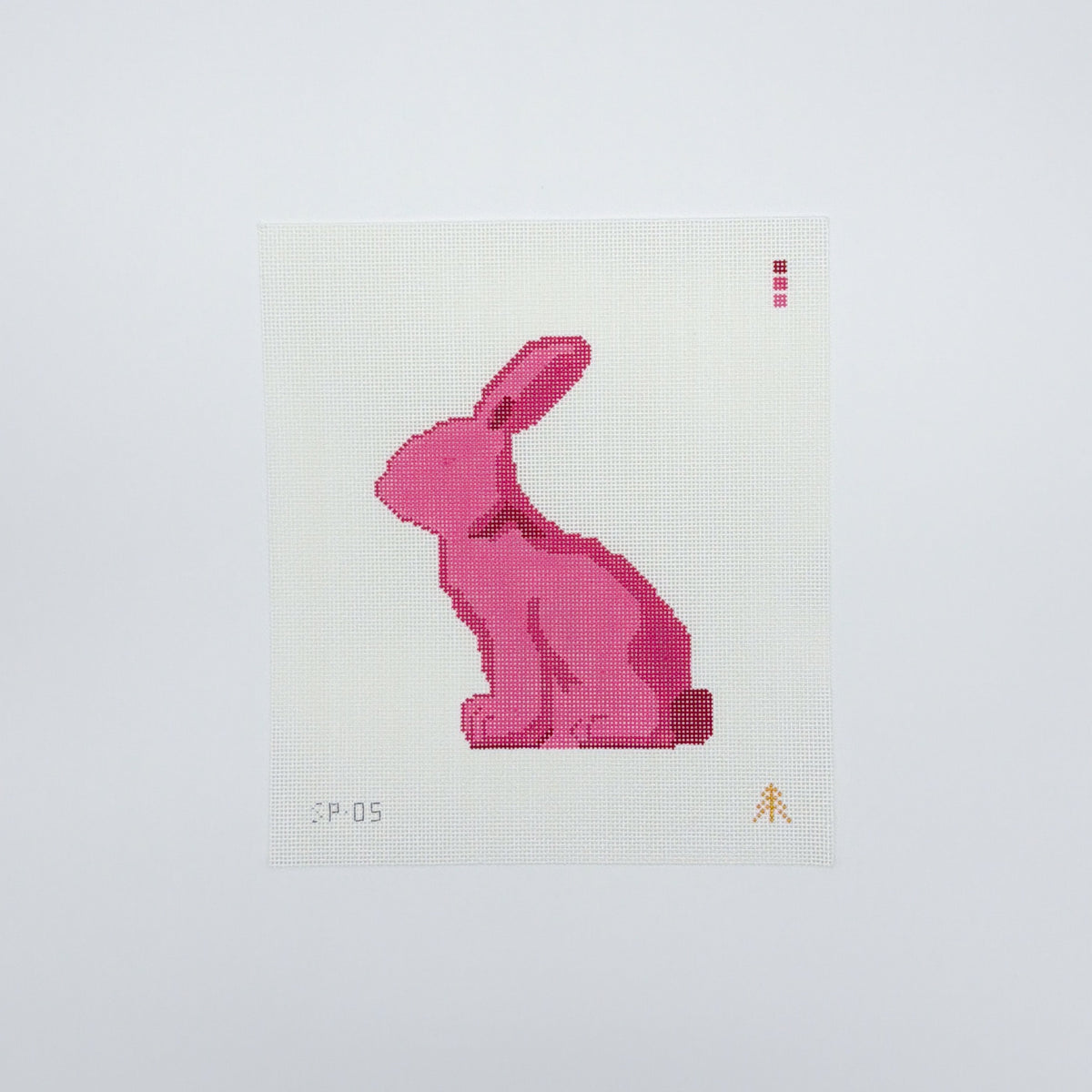 Moss Spring Bunny Canvas, Pink Left Facing