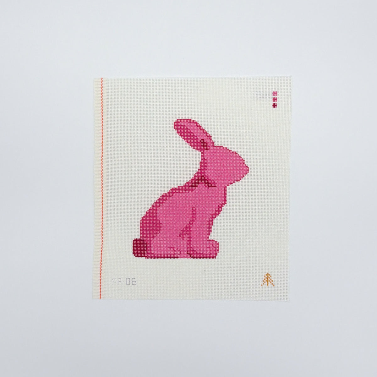 Moss Spring Bunny Canvas, Pink Right Facing