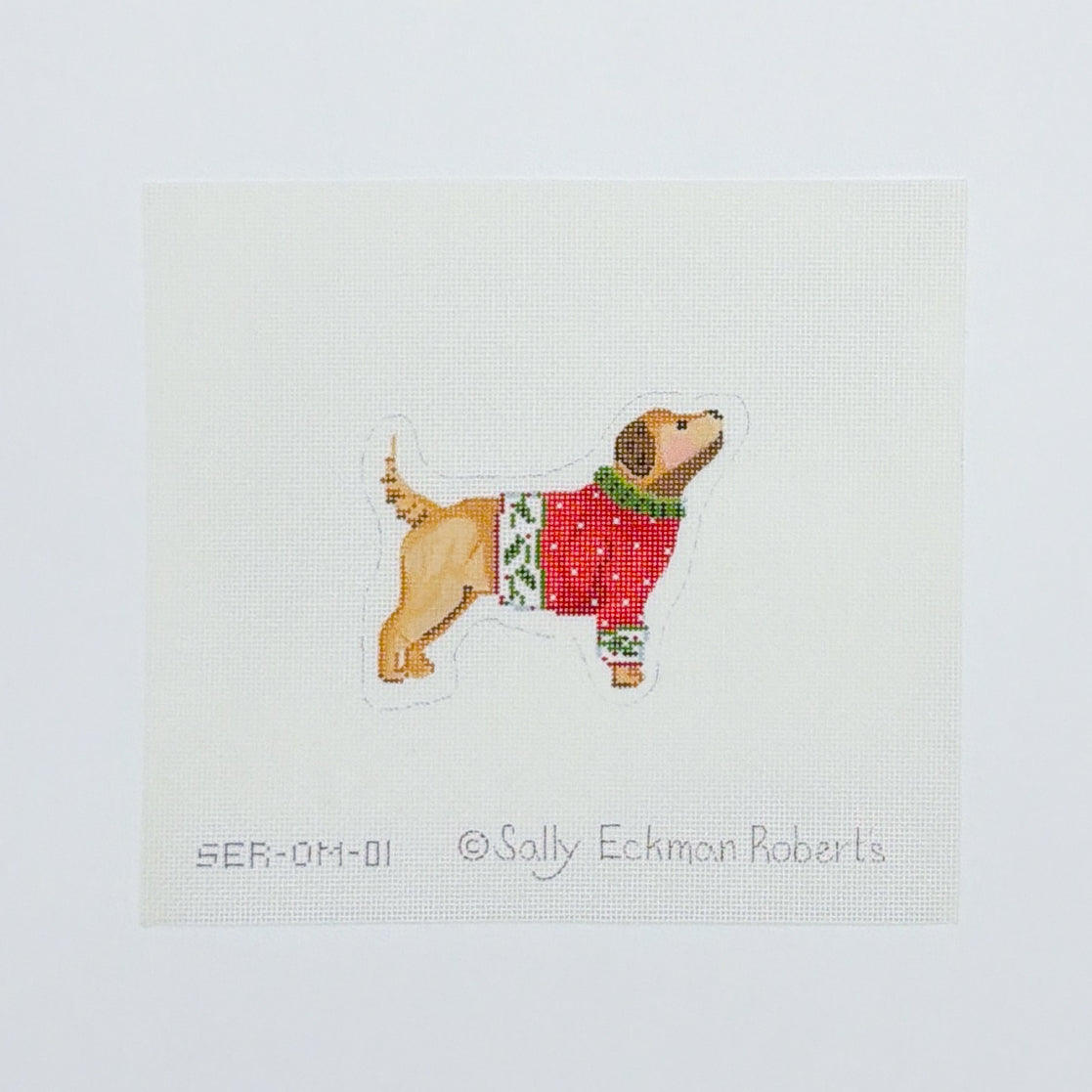 Yellow Dog in Red Sweater