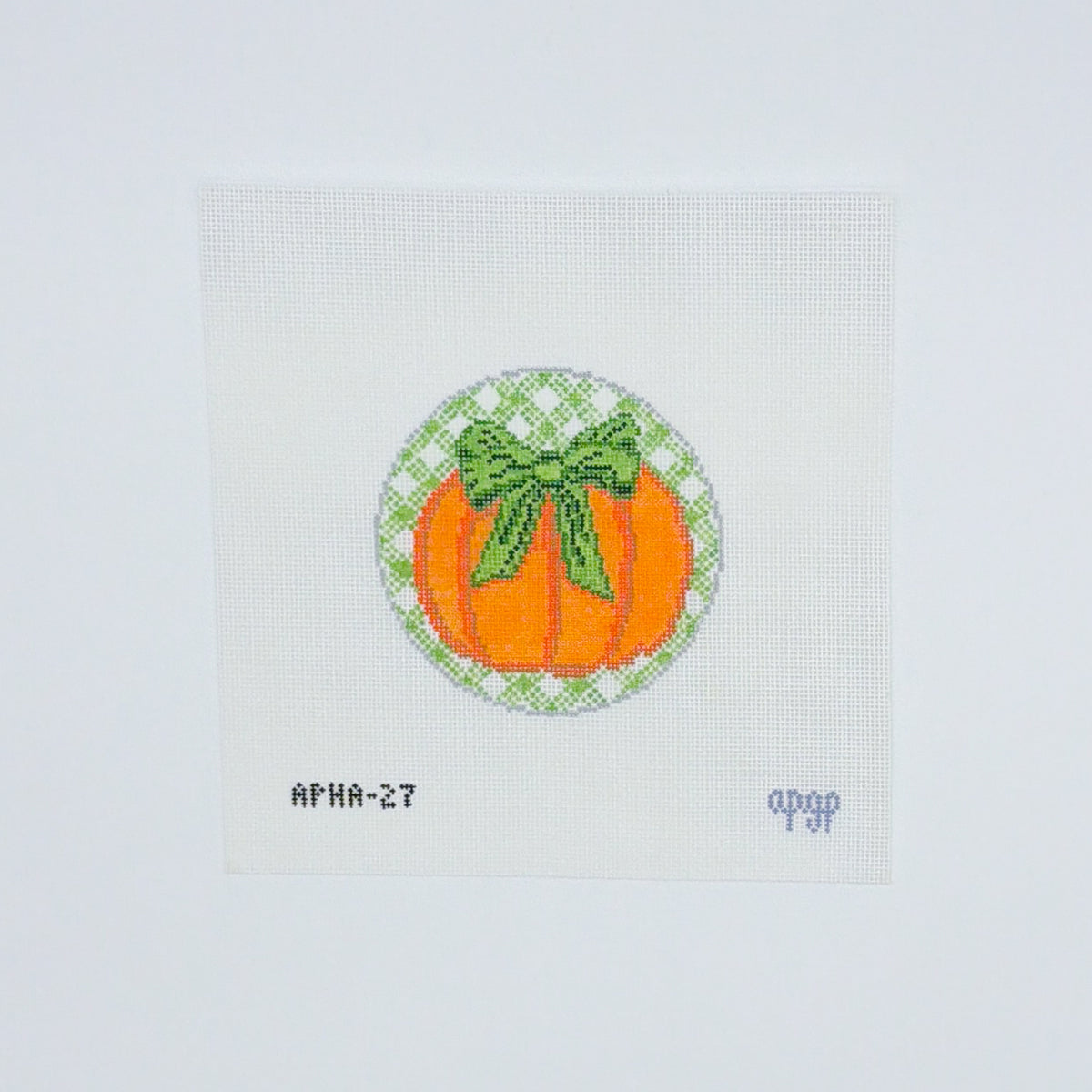 Gingham Pumpkin Round - Green