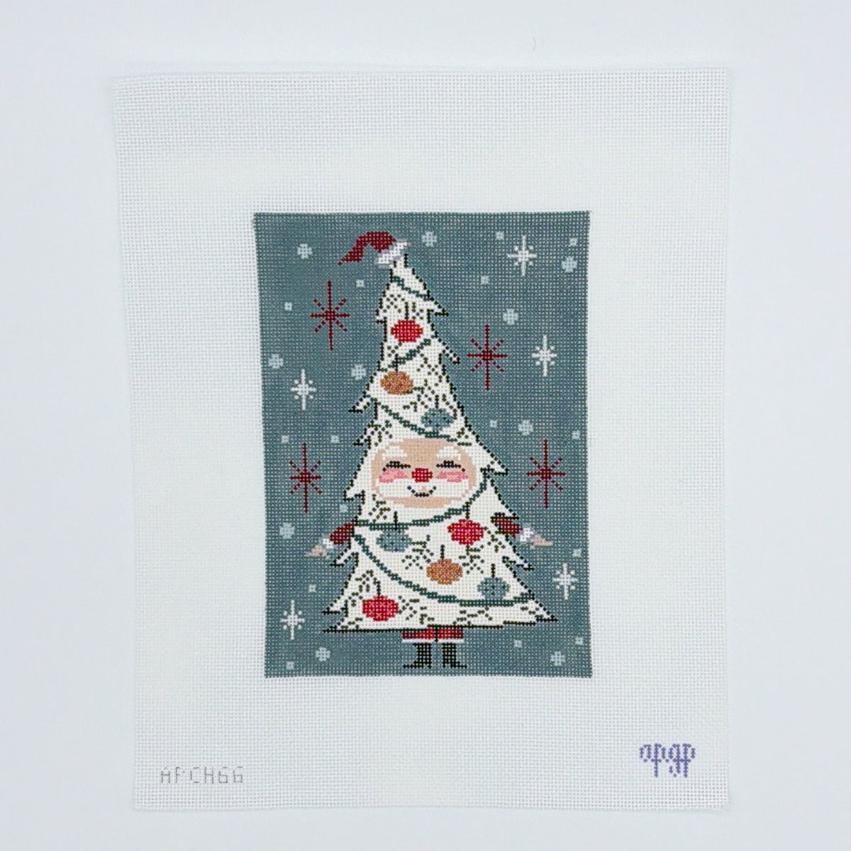 Teal Vintage Santa Tree