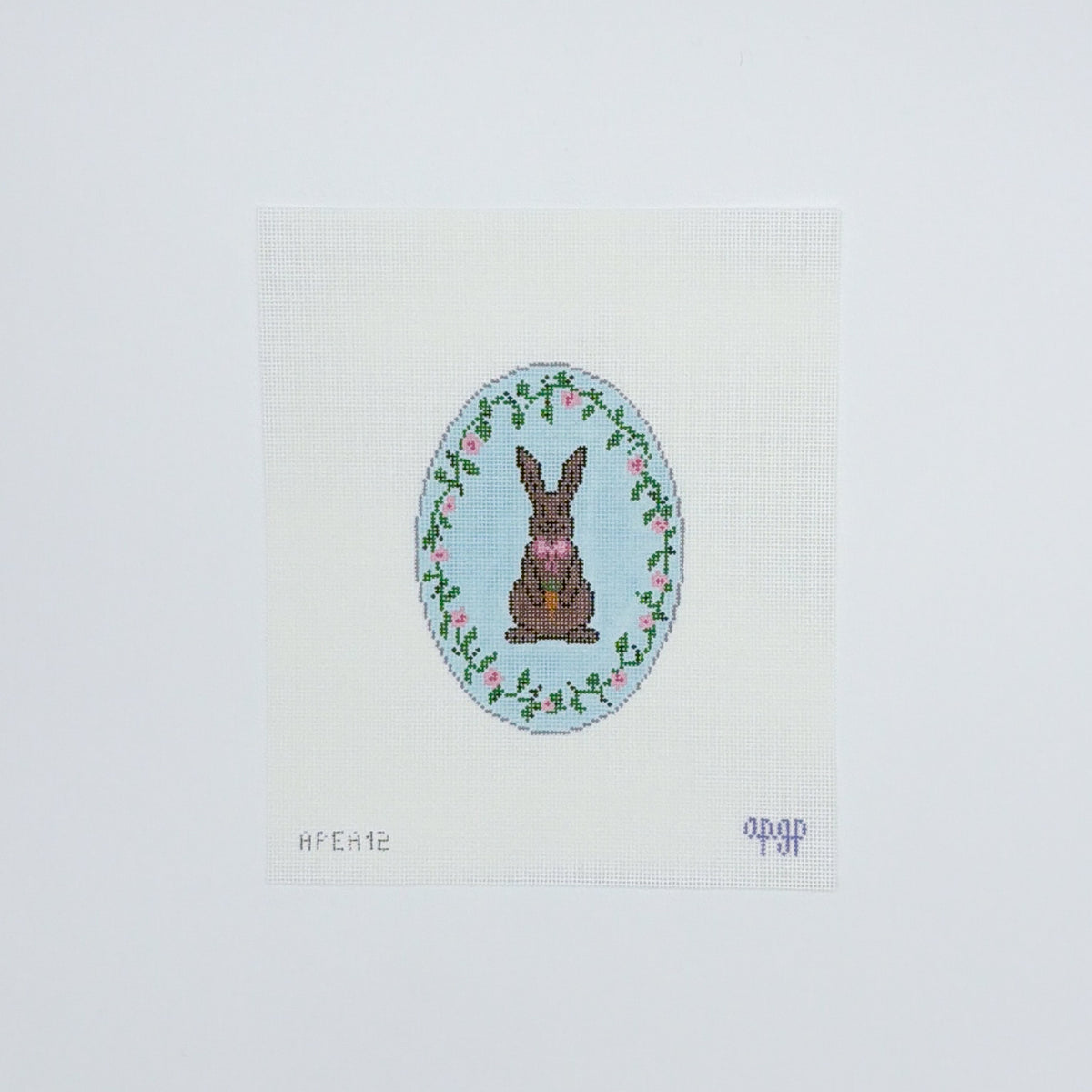 Blue Chocolate Bunny Oval