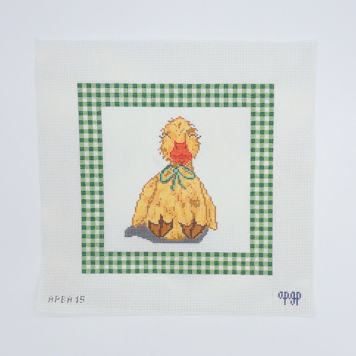 Duck Lovey with Green Gingham Border