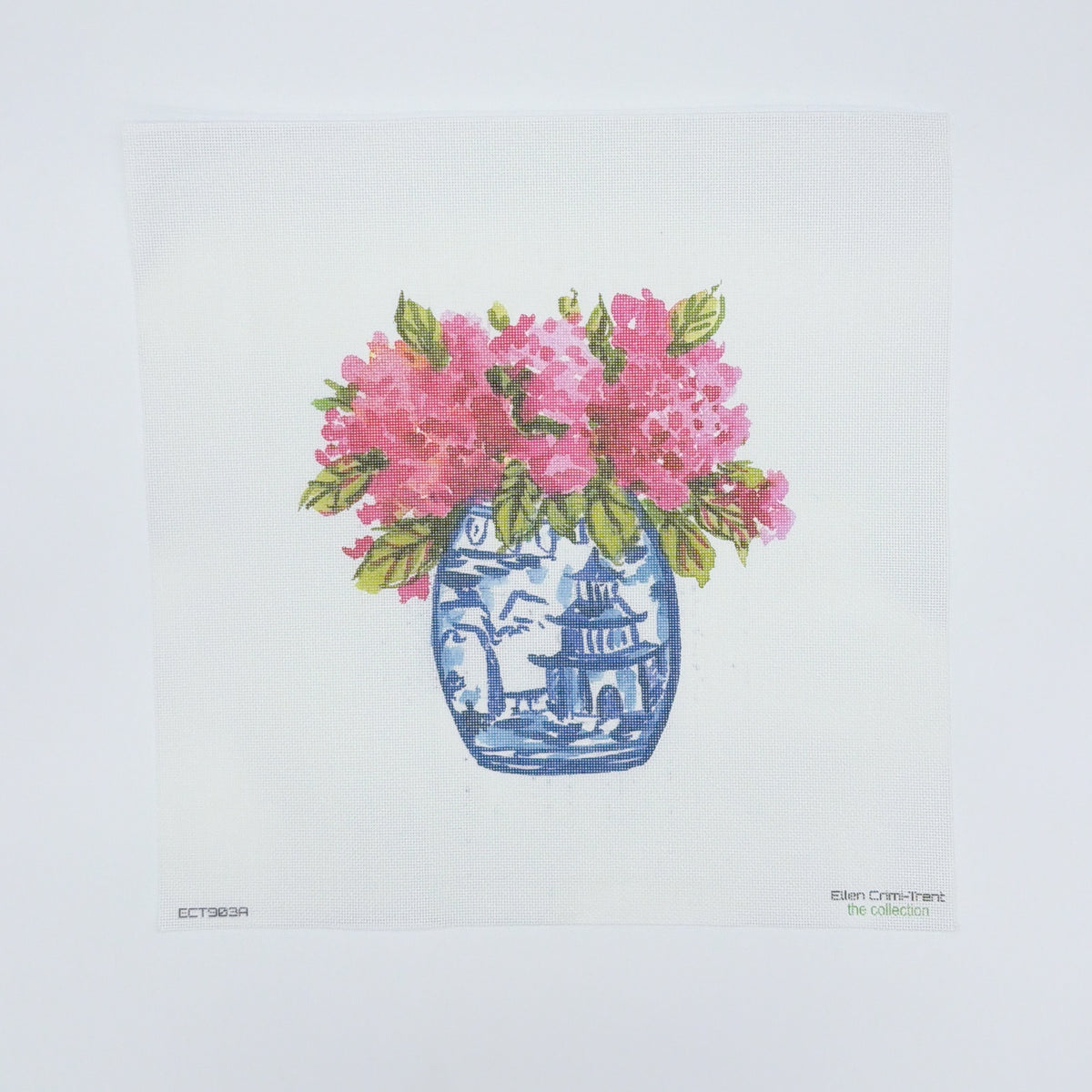 Chinoiserie with Pink Flowers 10x10