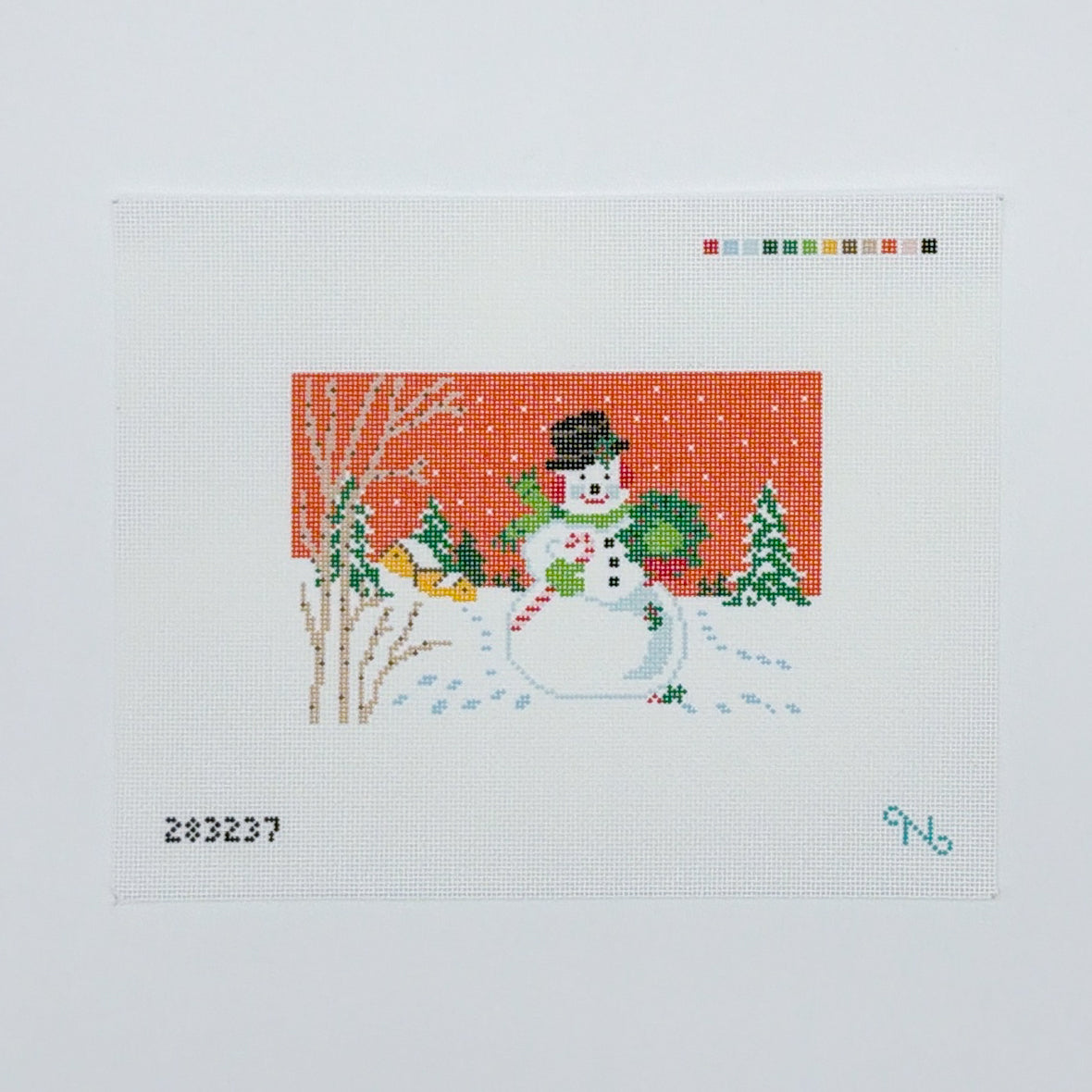Holiday Snowman Vintage Card