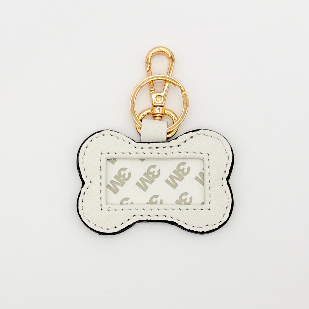 Leather Self-Finishing Key Fob - Dog Bone Horizontal