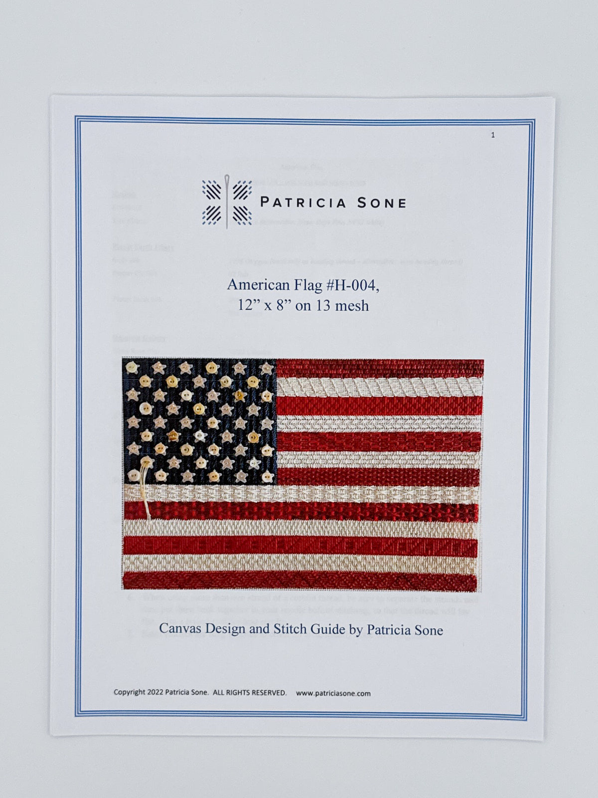 American Flag with Stitch Guide