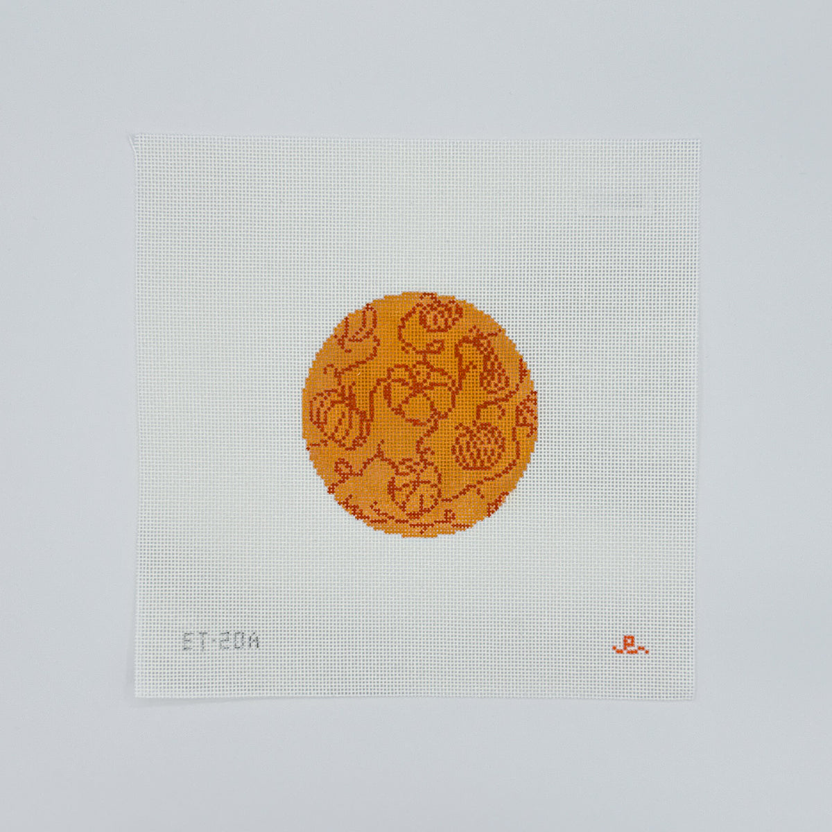 Elizabeth Taylor Needlepoint: Pumpkins on Vine - Orange