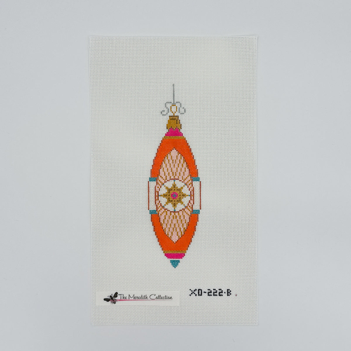 Vintage Ornament: Orange/Blue/Pink