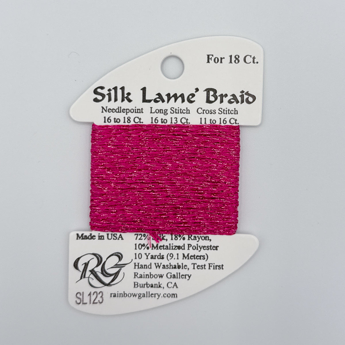 Silk Lame Braid - SL 123 Dark Hot Pink