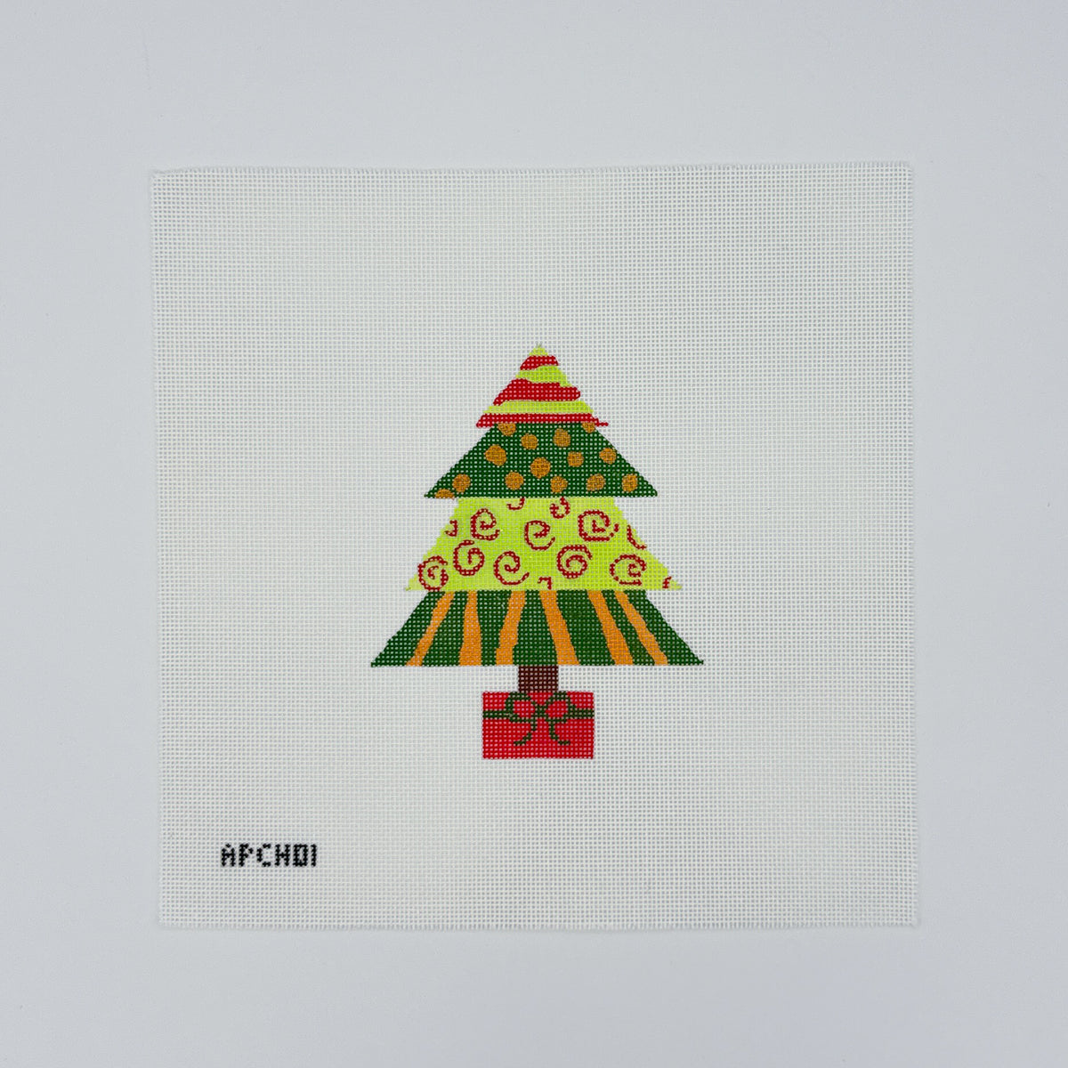 A Poore Girl Pants: Graphic Christmas Tree with Present Base