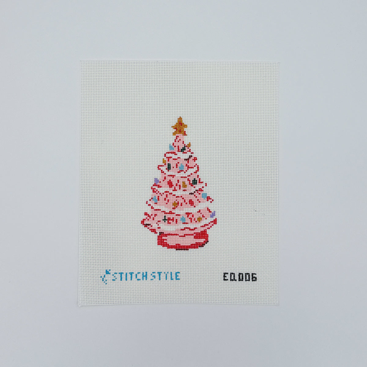 Emily Quigley: Pink Tree Needlepoint Canvas