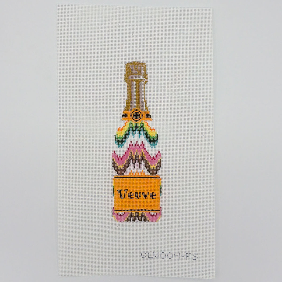 Champagne Bottle - Flame Stitch