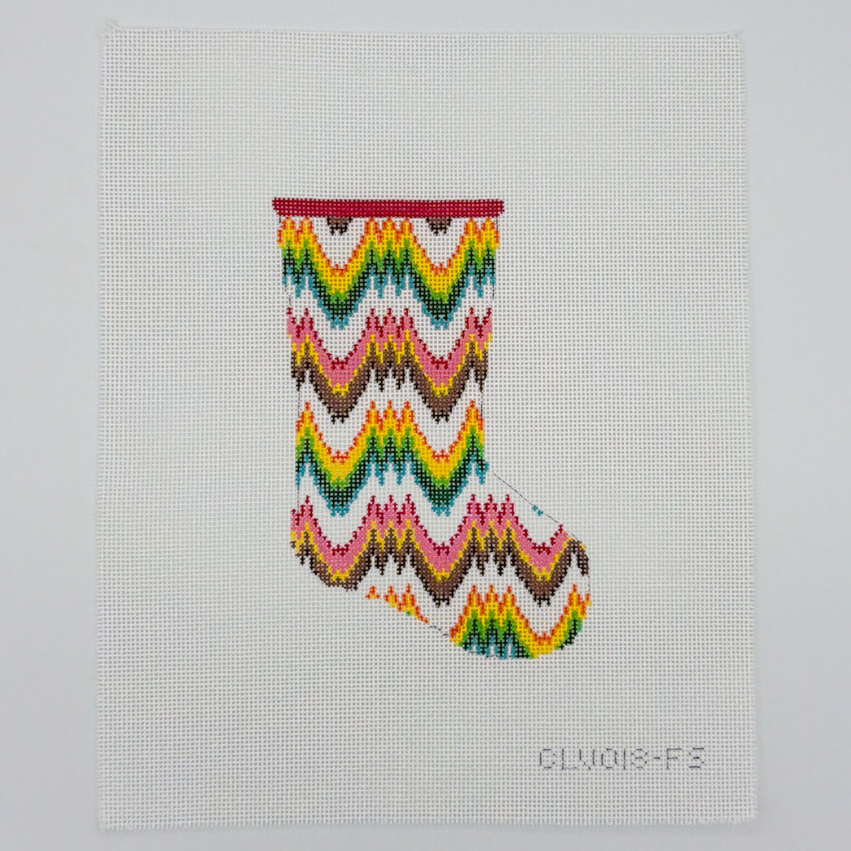 Mini Stocking - Flame Stitch