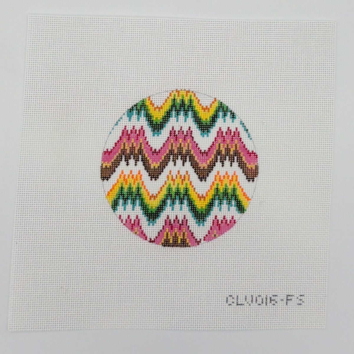 4" Round - Flame Stitch