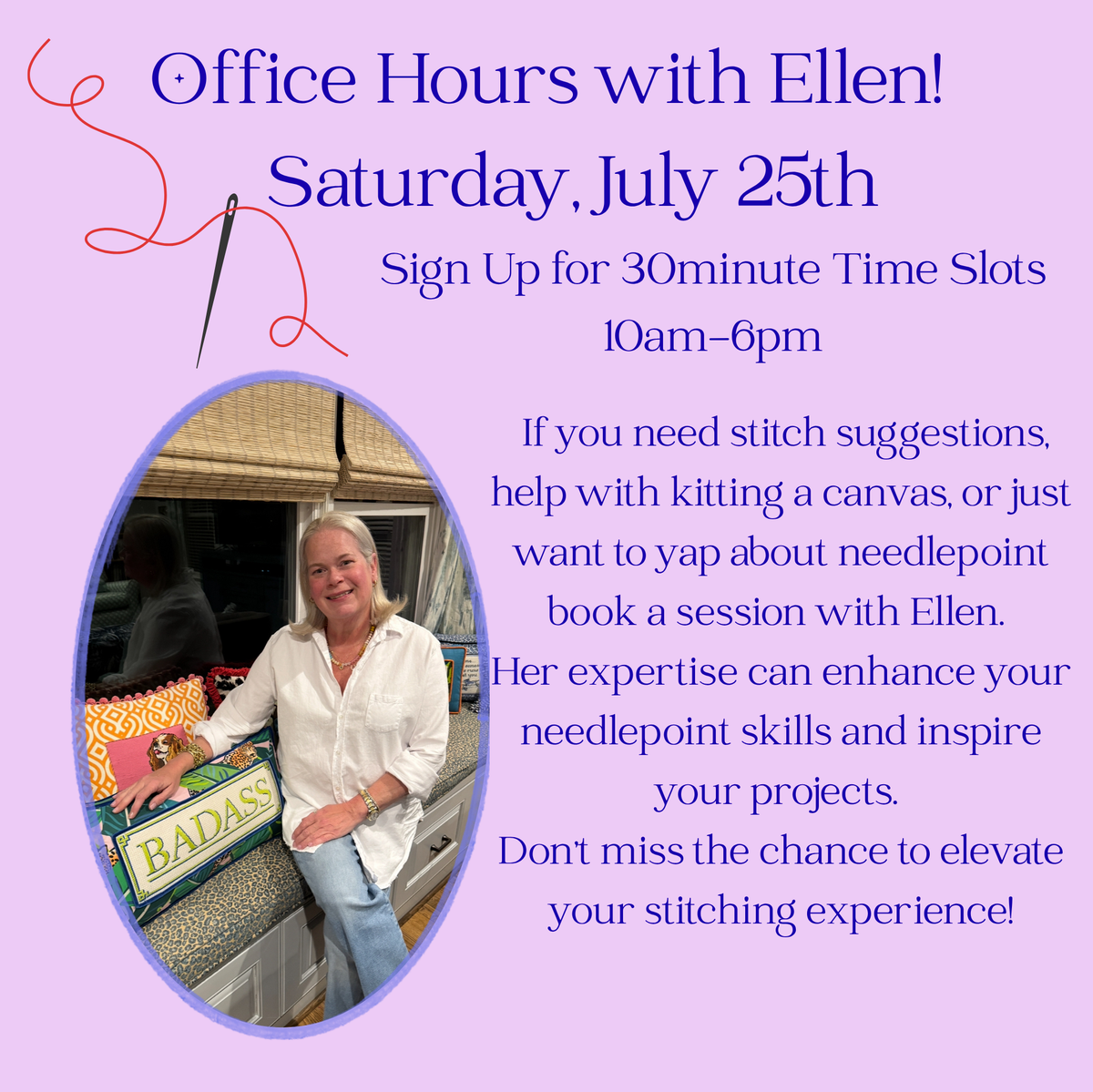 July 25: Office Hours with Ellen