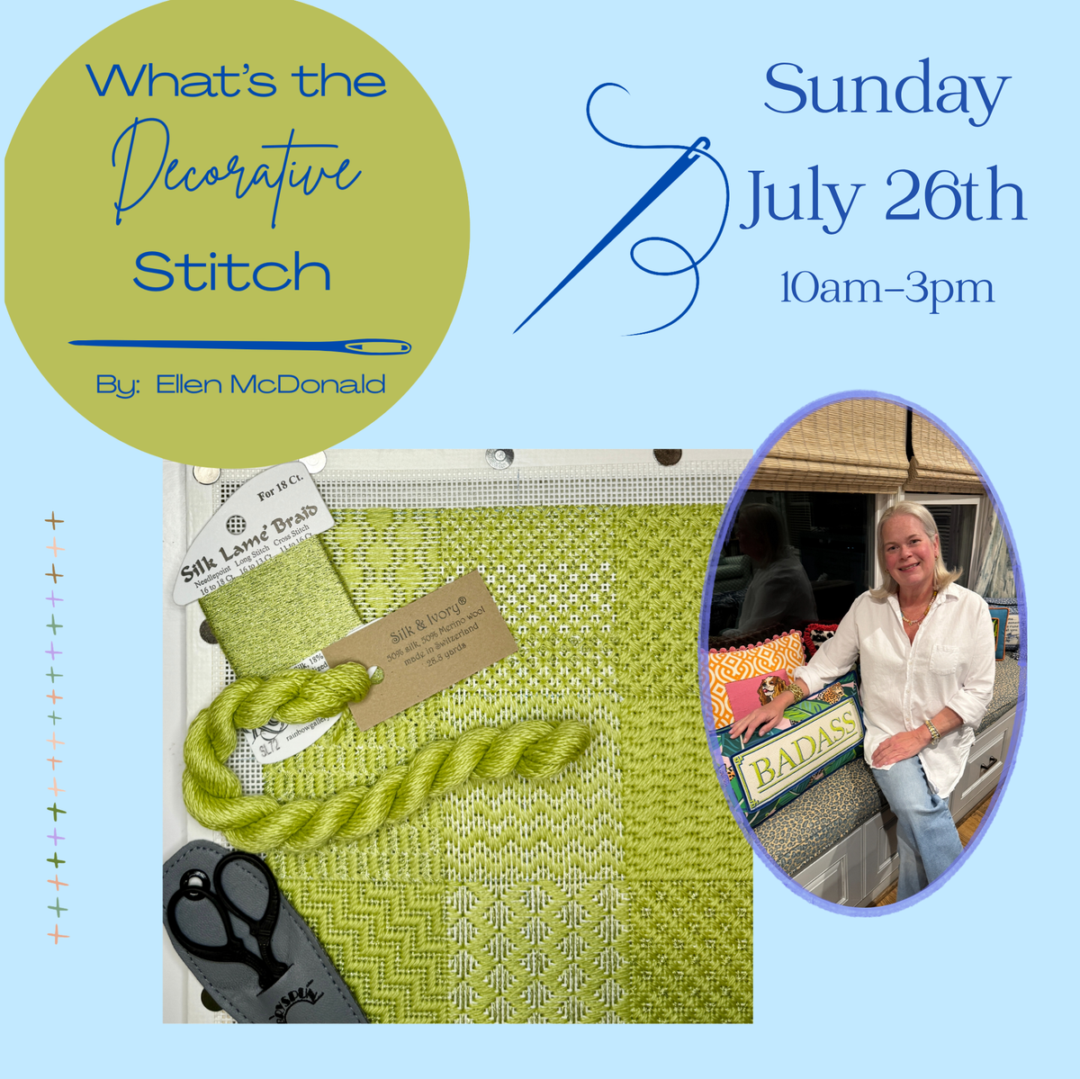 July 26: Decorative Stitch Class with Ellen McDonald