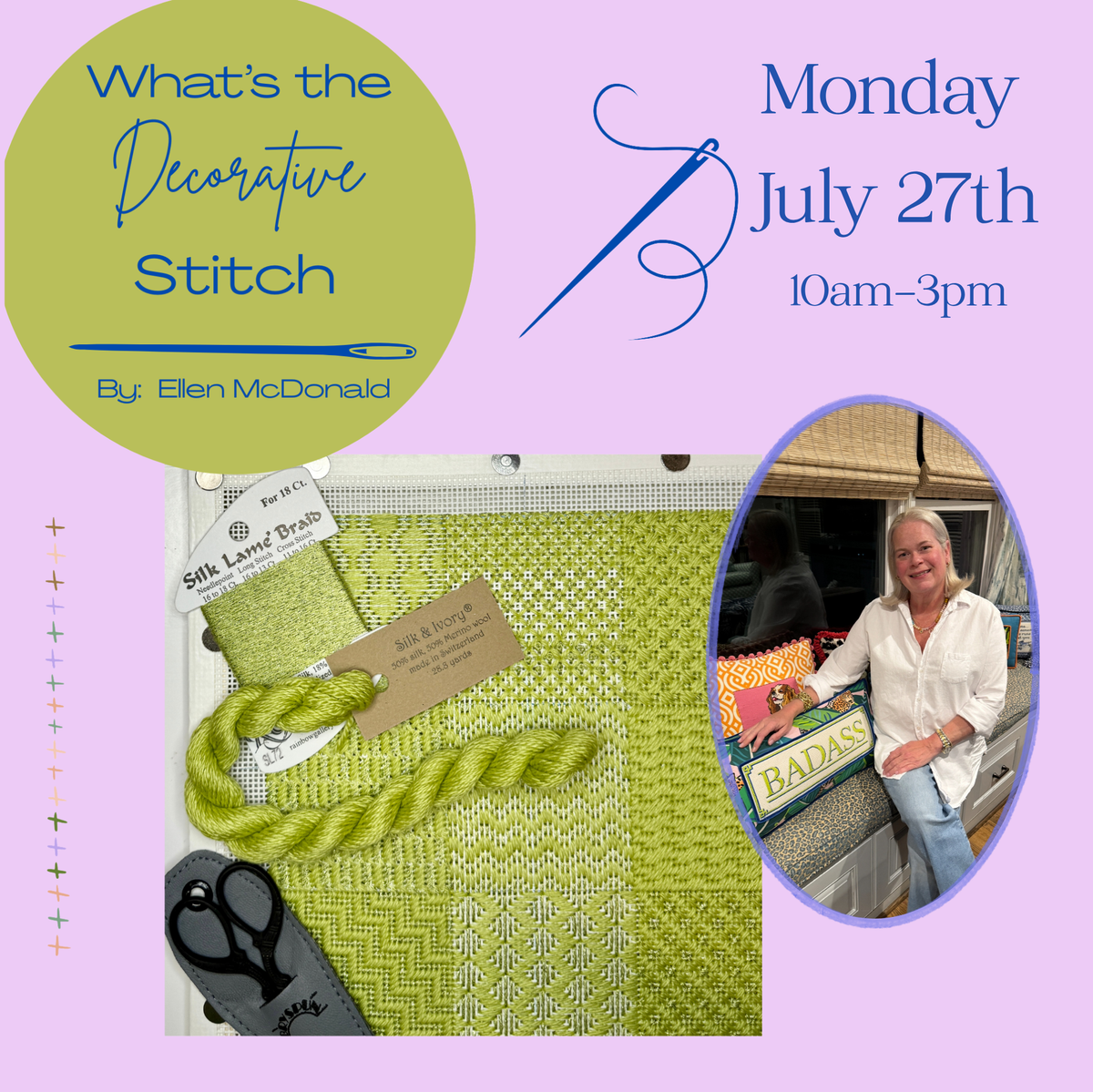 July 27: Decorative Stitch Class with Ellen McDonald